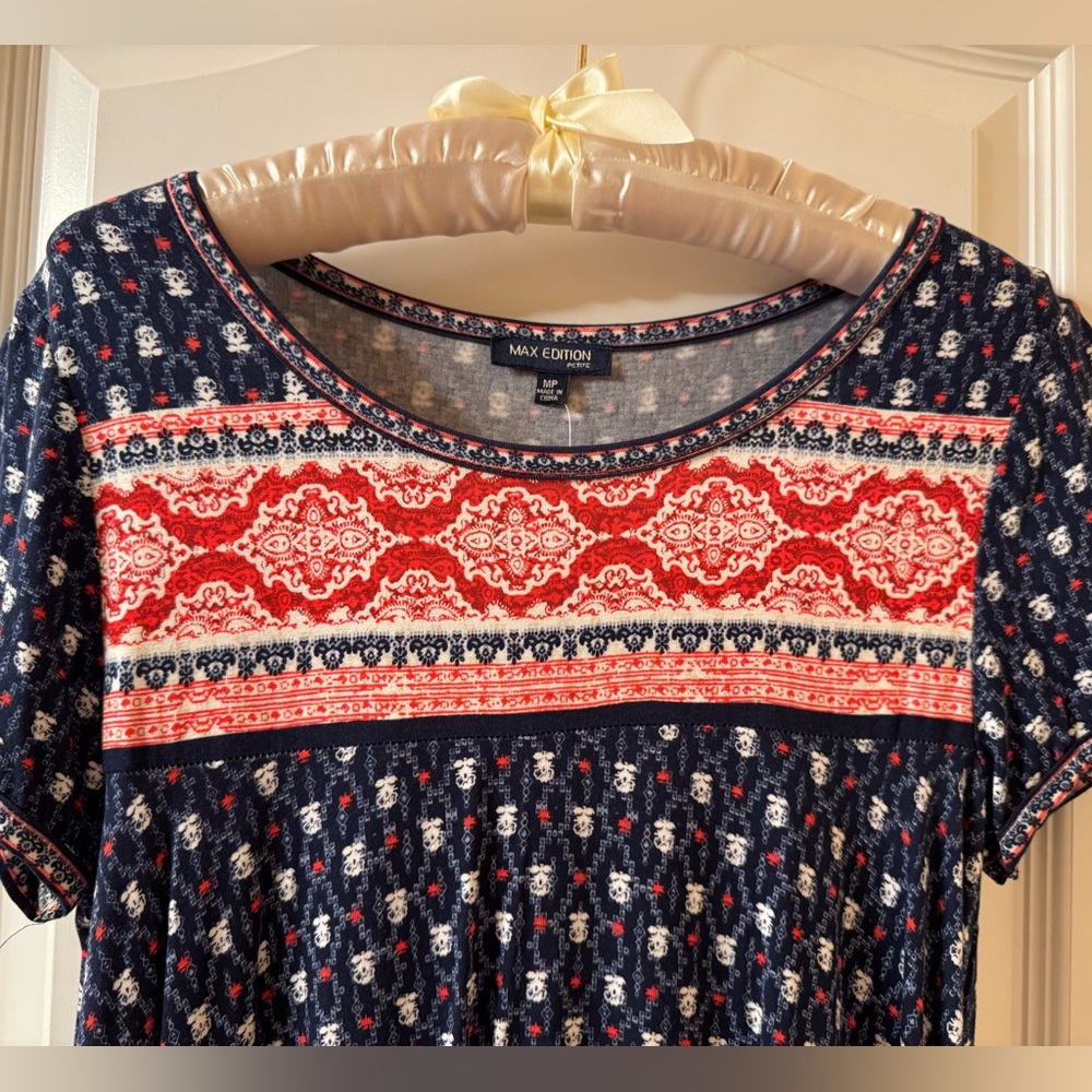 Max Edition Navy, Red and White Sundress Casual Resort Wear - Picture 3 of 10